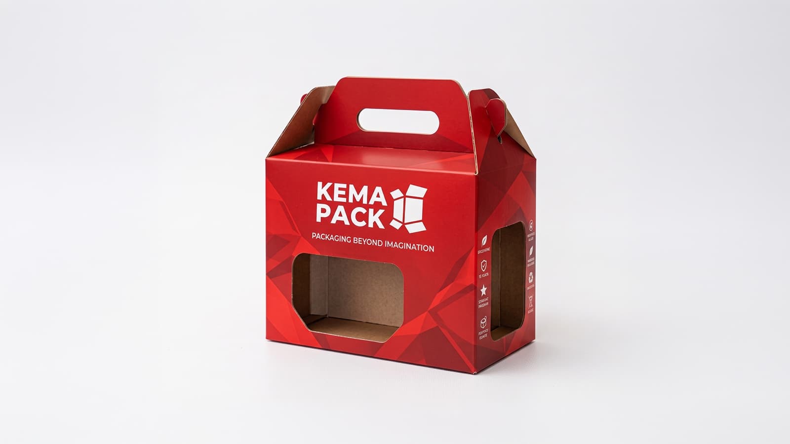 Custom box with the Kema Pack logo